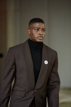February 16, 2026, New York, New York, USA: A model walks the runway during the Veejay Floresca Fall Winter 26 show at New York Fashion Week in New York City. New York USA  - ZUMAs237 20260216_aap_s237_020 Copyright: xMarkxJ.xSullivanx