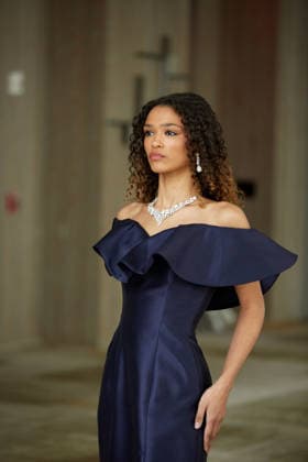 February 16, 2026, New York, New York, USA: A model walks the runway during the Veejay Floresca Fall Winter 26 show at New York Fashion Week in New York City. New York USA  - ZUMAs237 20260216_aap_s237_026 Copyright: xMarkxJ.xSullivanx