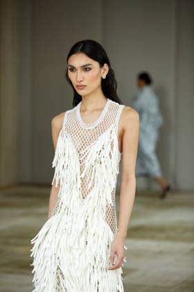 February 16, 2026, New York, New York, USA: A model walks the runway during the Veejay Floresca Fall Winter 26 show at New York Fashion Week in New York City. New York USA  - ZUMAs237 20260216_aap_s237_034 Copyright: xMarkxJ.xSullivanx