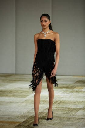 February 16, 2026, New York, New York, USA: A model walks the runway during the Veejay Floresca Fall Winter 26 show at New York Fashion Week in New York City. New York USA  - ZUMAs237 20260216_aap_s237_047 Copyright: xMarkxJ.xSullivanx