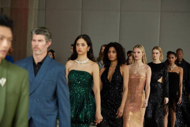 February 16, 2026, New York, New York, USA: Models walk the runway during the Veejay Floresca Fall Winter 26 show at New York Fashion Week in New York City. New York USA  - ZUMAs237 20260216_aap_s237_053 Copyright: xMarkxJ.xSullivanx