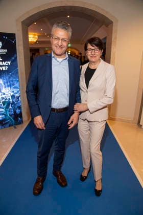 Lothar Wieler and Elke Wieler as guests at the Cinema For Peace Gala 2026 at the Hotel Adlon Kempinski on February 16, 2026 in Berlin Berlin Germany