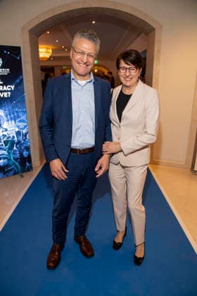 Lothar Wieler and Elke Wieler as guests at the Cinema For Peace Gala 2026 at the Hotel Adlon Kempinski on February 16, 2026 in Berlin Berlin Germany