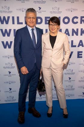 Lothar Wieler and Elke Wieler as guests at the Cinema For Peace Gala 2026 at the Hotel Adlon Kempinski on February 16, 2026 in Berlin Berlin Germany