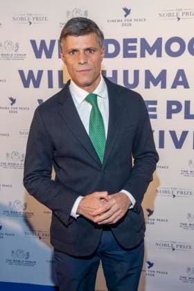 Leopoldo Lopez Mendoza Venezuelan politician as guest at the Cinema For Peace Gala 2026 at the Hotel Adlon Kempinski on 16 February 2026 in Berlin Berlin Germany