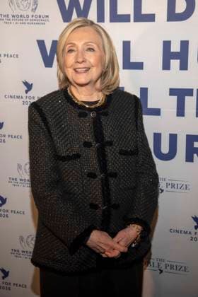 Hillary Diane Rodham Clinton US American politician of the Democratic Party Author guest at the Cinema For Peace Gala 2026 at the Hotel Adlon Kempinski on February 16, 2026 in Berlin Berlin Germany