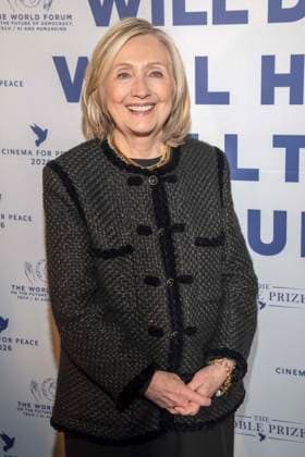 Hillary Diane Rodham Clinton US American politician of the Democratic Party Author guest at the Cinema For Peace Gala 2026 at the Hotel Adlon Kempinski on February 16, 2026 in Berlin Berlin Germany