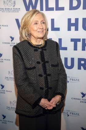 Hillary Diane Rodham Clinton US American politician of the Democratic Party Author guest at the Cinema For Peace Gala 2026 at the Hotel Adlon Kempinski on February 16, 2026 in Berlin Berlin Germany