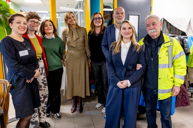 17-02-2026 Amsterdam Queen Maxima visited Opvanglocatie T6, a homeless shelter, to support homeless EU citizens and the collaboration between the relevant healthcare and support partners in Amsterdam. Â  Copyright: xPPEx