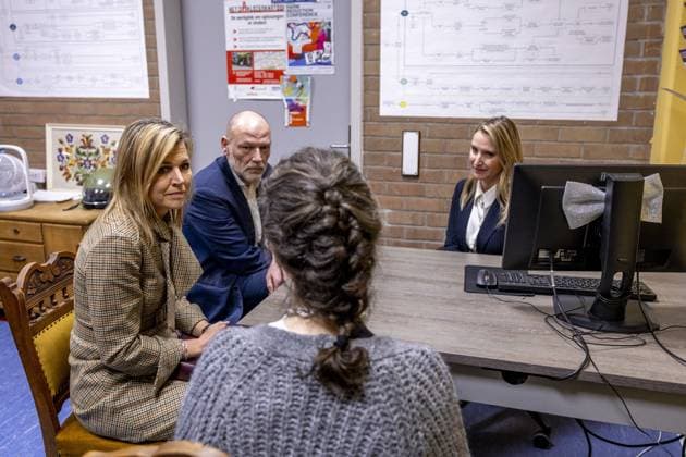 Amsterdam, The Netherlands, 2026-02-17 13:31:15 AMSTERDAM, February 17, 2026, homeless shelter. Queen Maxima visits a homeless shelter in Amsterdam. The visit focuses on support for homeless EU citizens and collaboration between healthcare and supply chain partners. PHOTO: NLBeeld POOL Nieboer Credit: NL Beeld Patrick van Emst  Copyright: xx x