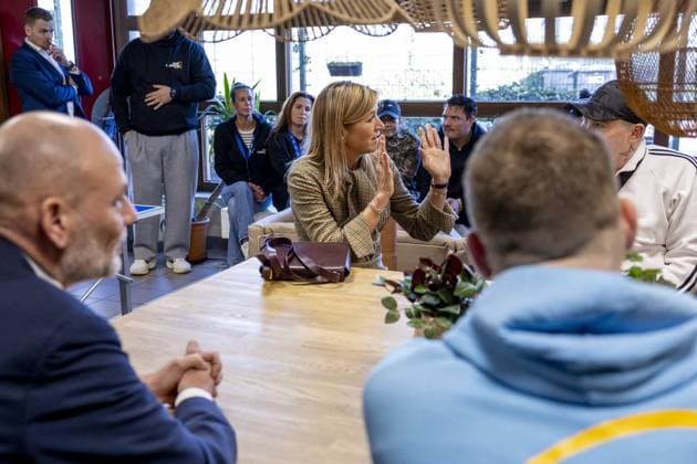 Queen Maxima Visits Homeless Shelter In Amsterdam - Netherlands Queen Máxima visits a homeless shelter in Amsterdam. The visit focuses on support for homeless EU citizens and collaboration between healthcare and supply chain partners. Amsterdam, The Netherlands, on February 17, 2026. Photo by Bruno Press Pool ABACAPRESS.COM Amsterdam Netherlands  Copyright: xBrunoxPress ABACAx