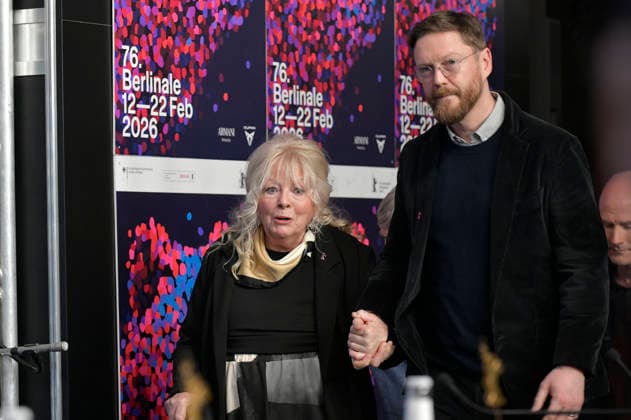 Anna Calder Marshall and Tristan Goligher at the press conference for the feature film Queen at Sea at the Berlinale 2026 76 Berlin International Film Festival at the Hotel Grand Hyatt Berlin, 17 02 2026 Foto:xM.xBehrensx xFuturexImagex queen_6226