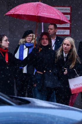 Florence Hunt leave the Grand Hyatt Hotel, in the snow, after the press conference for the film Queen at Sea during the 76th Berlin International Film Festival Berlinale 2026 , on February 17, 2026 Romain Doucelin Bestimage Celebrities leave the Grand Hyatt Hotel, in the snow, after the press conference for the film Queen at Sea during the 76th Berlin International Film Festival Berlinale 2026 , on February 17, 2026 Berlin Germany  Copyright: xRomainxDoucelinx xBestimagexRomainxDoucelinx xBestimagex