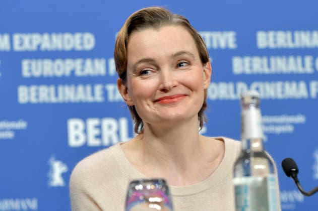 Birte Schnöink at the press conference for the feature film Meine Frau weint My Wife Cries at the Berlinale 2026 76 Berlin International Film Festival at the Hotel Grand Hyatt Berlin, 17 02 2026 Foto:xM.xBehrensx xFuturexImagex wife_6213