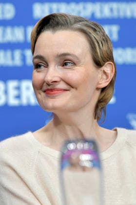 Birte Schnöink at the press conference for the feature film Meine Frau weint My Wife Cries at the Berlinale 2026 76 Berlin International Film Festival at the Hotel Grand Hyatt Berlin, 17 02 2026 Foto:xM.xBehrensx xFuturexImagex wife_6230
