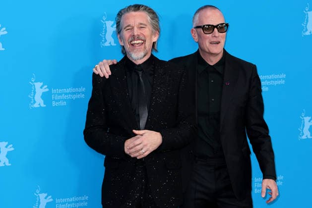 Ethan Hawke and Padraic McKinley at The Weight Photocall during the 76th Berlin International Film Festival Berlinale on February 17, 2026 in Berlin Berlinale 2026 The Weight Photocall with Ethan Hawke