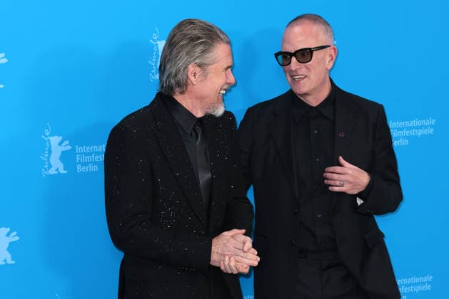 Ethan Hawke and Padraic McKinley at The Weight Photocall during the 76th Berlin International Film Festival Berlinale on February 17, 2026 in Berlin Berlinale 2026 The Weight Photocall with Ethan Hawke