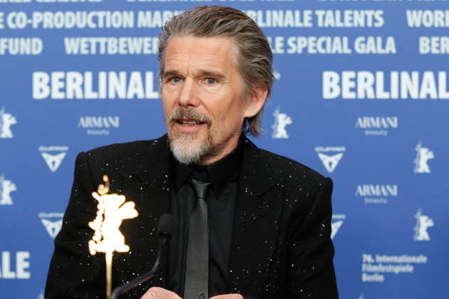 Ethan Hawke at the press conference for the feature film The Weight at the Berlinale 2026 76 Berlin International Film Festival at the Hotel Grand Hyatt Berlin, 17 02 2026 Foto:xC.xTamckex xFuturexImagex weight_6225