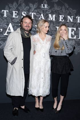 Brady Corbet, Mona Fastvold, Amanda Seyfried à la première du film Le Testament dAnn Lee au cinéma Max Linder à Paris, le 17 février 2026 Cyril Moreau Bestimage Premiere of the film The Testament of Ann Lee at the Max Linder cinema in Paris, on February 17, 2026 Paris France  Copyright: xCYRILxMOREAUx xBESTIMAGExCYRILxMOREAUx xBESTIMAGEx