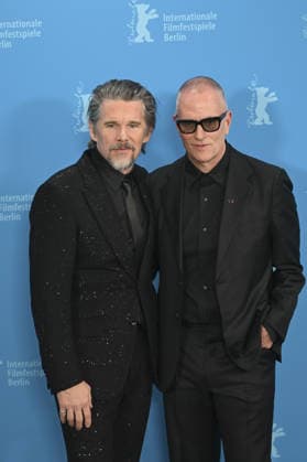 76th Berlin International Film Festival BERLIN, GERMANY - FEBRUARY 17: The director Padraic McKinley and actor Ethan Hawke of the film The Weight , pose for photographers during the 76th Berlin International Film Festival (Berlinale) in Berlin, Germany, on February 17, 2026. Halil Sagirkaya Anadolu Berlin Germany. Editorial use only. Please get in touch for any other usage.  Copyright: x2026xAnadoluxHalilxSagirkayax
