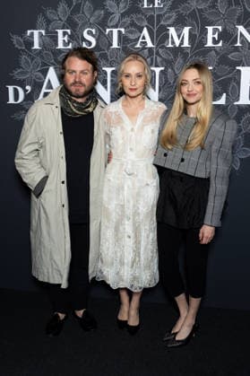Le Testament D Ann Lee Paris Film Premiere NB Brady Corbet, Mona Fastvold, Amanda Seyfried attends Le Testament D Ann Lee Paris Film Premiere at Max Linder on February 17, 2026 in Paris, France. Photo by Nasser Berzane ABACAPRESS.COM Paris France  Copyright: xBerzanexNasser ABACAx