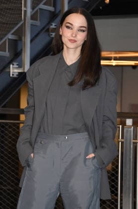 NEW YORK, NY- FEBRUARY 17: Dove Cameron pictured as the cast of Prime Video™s 56 Days celebrates it™s premiere during a visit to The Empire State Building on February 17, 2026 in New York City. Copyright: xMediaPunchx