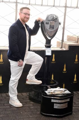 NEW YORK, NY- FEBRUARY 17: Tyler Reddick, winner of the 2026 Dayton 500, visits The Empire State Building to celebrate his victory on February 17, 2026 in New York City. Copyright: xMediaPunchx