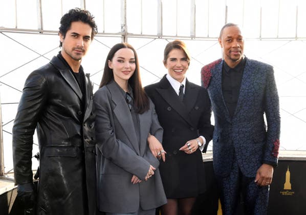 NEW YORK, NY- FEBRUARY 17: Avan Jogia, Dove Cameron, Karla Souza and Dorian Missick pictured as the cast of Prime Video™s 56 Days celebrates it™s premiere during a visit to The Empire State Building on February 17, 2026 in New York City. Copyright: xMediaPunchx