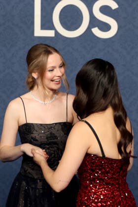 February 17, 2026, Madrid, Madrid, Spain: South Korean-Australian actress YERIN HA (R) and British actress CLAUDIA JESSIE (L) pose together during the official photocall for the Bridgerton Masquerade Ball at the historic Casino de Madrid on Tuesday, February 17, 2026. This prestigious event celebrates the premiere of Season 4 of the global Netflix and Shondaland series. YERIN HA makes her highly anticipated debut this season as Sophie Baek, the mysterious Lady in Silver and central love interest of the new chapter. She is joined by CLAUDIA JESSIE, who returns as the fan-favorite and intellectually sharp Eloise Bridgerton. The gathering at this iconic Spanish venue highlights the international success of the franchise, showcasing the  - ZUMAo127 20260217_zep_o127_021 Copyright: xHugoxOrtunox