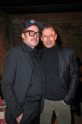 Bruno Eyron and Michael Zechbauer at the Traumfabrik Babelsberg Kreisfilm Party as part of the Berlinale 2026 at Fotografiska Berlin Berlin, 17 02 2026 Foto:xN.xKubelkax xFuturexImagex traumfabrik_6208