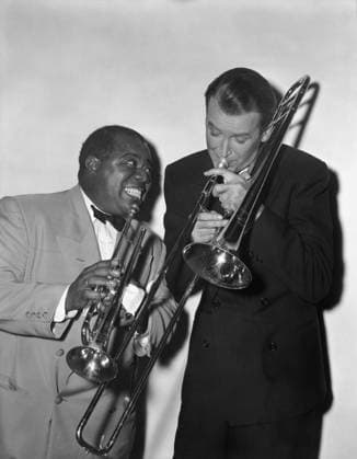 RECORD DATE NOT STATED Louis Armstrong and James Stewart in The Glenn Miller Story 1953 ** I.V. EDITORIAL USE ONLY  Copyright: x