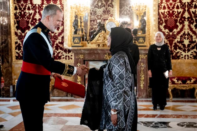 The King receives the Letters of Credence of the new ambassadors King Felipe VI receives the Letter of Credence of the new ambassador of Malaysia, Haznah Binti Md Hashim, at the Royal Palace in Madrid, on February 18, 2026, in Madrid Spain The King receives today the Letters of Credence of the new ambassadors of Haiti, Japan, Malaysia, Greece, Uruguay, Bulgaria and the United States 18 FEBRUARY 2026 A Pé Madrid Madrid Madrid Espana  Copyright: xA.xPÃ rezxMecax 7302385