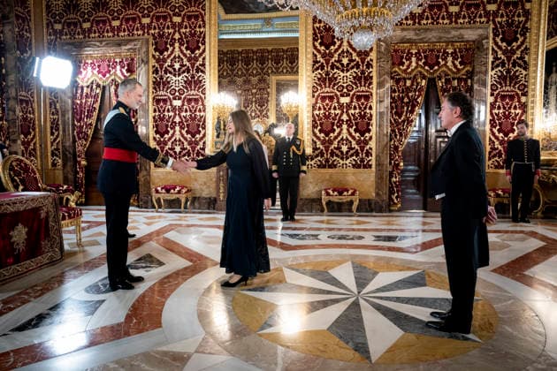 The King receives the Letters of Credence of the new ambassadors King Felipe VI receives the Letter of Credence of the new ambassador of the Hellenic Republic, Apostolos Baltas, at the Royal Palace in Madrid, on February 18, 2026, in Madrid Spain The King receives today the Letters of Credence of the new ambassadors of Haiti, Japan, Malaysia, Greece, Uruguay, Bulgaria and the United States 18 FEBRUARY 2026 A Pé Madrid Madrid Madrid Spain  Copyright: xA.xPÃ rezxMecax 7302473