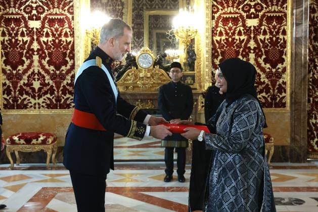 Felipe VI of Spain walking during a presentation of letters of credence in Madrid, Spain, on Wednesday, 18 February 2026. Cordon Press 
