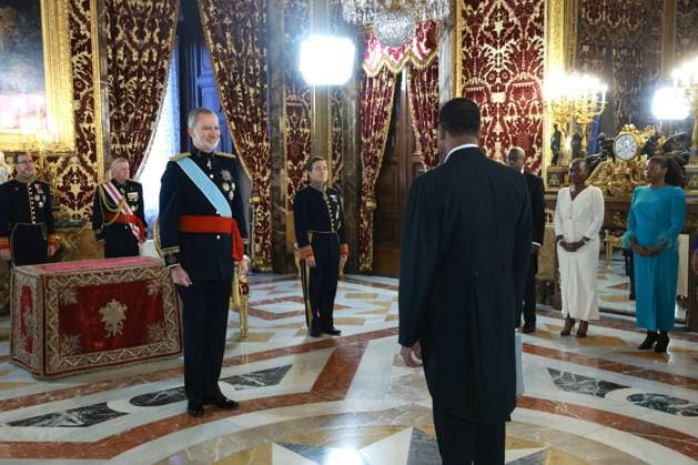 Felipe VI of Spain walking during a presentation of letters of credence in Madrid, Spain, on Wednesday, 18 February 2026. Cordon Press 