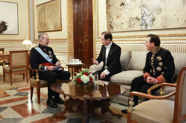 Felipe VI of Spain walking during a presentation of letters of credence in Madrid, Spain, on Wednesday, 18 February 2026. Cordon Press 