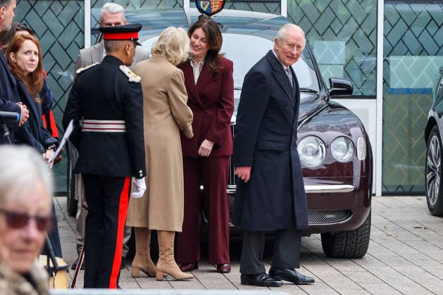 February 18, 2026, London, London, UK: London, UK. King Charles III and Queen Camilla depart from Barking Learning Centre Community and Family Hub in east London during their visit to Barking and Dagenham, where they met a range of organisations providing support to the local community. The centre is a community-based learning facility that houses Barking Library and brings together a wide range of council services, partner organisations and local groups supporting the community. London UK  - ZUMAl94_ 20260218_zaf_l94_010 Copyright: xDinendraxHariax