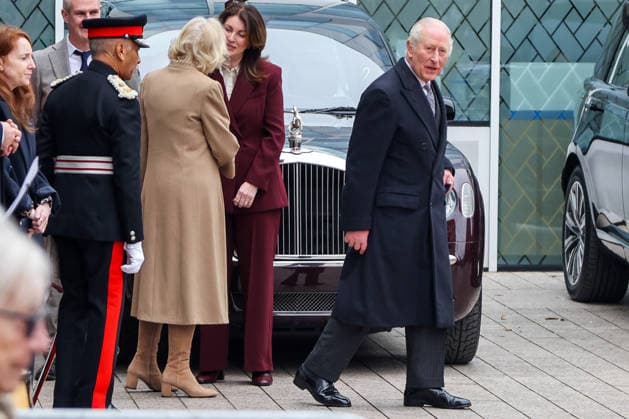 February 18, 2026, London, London, UK: London, UK. King Charles III and Queen Camilla depart from Barking Learning Centre Community and Family Hub in east London during their visit to Barking and Dagenham, where they met a range of organisations providing support to the local community. The centre is a community-based learning facility that houses Barking Library and brings together a wide range of council services, partner organisations and local groups supporting the community. London UK  - ZUMAl94_ 20260218_zaf_l94_011 Copyright: xDinendraxHariax