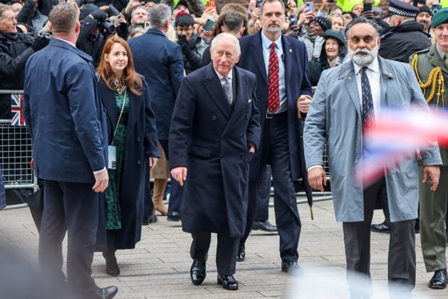 February 18, 2026, London, London, UK: London, UK. King Charles III and Queen Camilla outside Barking Learning Centre Community and Family Hub in east London during their visit to Barking and Dagenham, where they met a range of organisations providing support to the local community. The centre is a community-based learning facility that houses Barking Library and brings together a wide range of council services, partner organisations and local groups supporting the community. London UK  - ZUMAl94_ 20260218_zaf_l94_015 Copyright: xDinendraxHariax