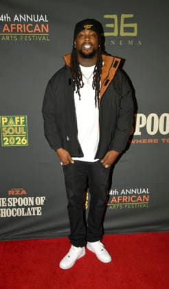 LOS ANGELES, CA- FEBRUARY 17: Scotti D at the 34th Annual Pan African Film & Arts Festival Opening Night Premiere of One Spoon of Chocolate at the Directors Guild of America Theater Complex in Los Angeles, California on February 17, 2026. Copyright: xKoixSojer Snap NxUxPhotos MediaPunchx