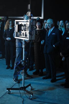 . 18 02 2026. Dagenham, United Kingdom. King Charles III during a visit to Eastbrook Studios in Dagenham, United Kingdom.  xPoolx xi-Imagesx IIM-26580-0005