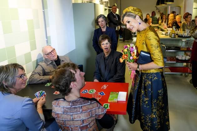 HENGELO, The Netherlands, 2026-02-18 13:48:14 HENGELO, February 18, 2026, KamaK Theater. Queen Maxima opens the new KamaK Theater in Hengelo. The professional company KamaK Theater works with actors with intellectual disabilities. With a team of directors, theater and music teachers, care workers, and a large number of volunteers, several productions are developed and staged annually. PHOTO: NLBeeld Patrick van Emst Credit: NL Beeld Patrick van Emst  Copyright: xx x