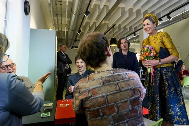 HENGELO, The Netherlands, 2026-02-18 13:49:19 HENGELO, February 18, 2026, KamaK Theater. Queen Maxima opens the new KamaK Theater in Hengelo. The professional company KamaK Theater works with actors with intellectual disabilities. With a team of directors, theater and music teachers, care workers, and a large number of volunteers, several productions are developed and staged annually. PHOTO: NLBeeld Patrick van Emst Credit: NL Beeld Patrick van Emst  Copyright: xx x