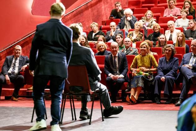 HENGELO, The Netherlands, 2026-02-18 14:11:31 HENGELO, February 18, 2026, KamaK Theater. Queen Maxima opens the new KamaK Theater in Hengelo. The professional company KamaK Theater works with actors with intellectual disabilities. With a team of directors, theater and music teachers, care workers, and a large number of volunteers, several productions are developed and staged annually. PHOTO: NLBeeld Patrick van Emst Credit: NL Beeld Patrick van Emst  Copyright: xx x