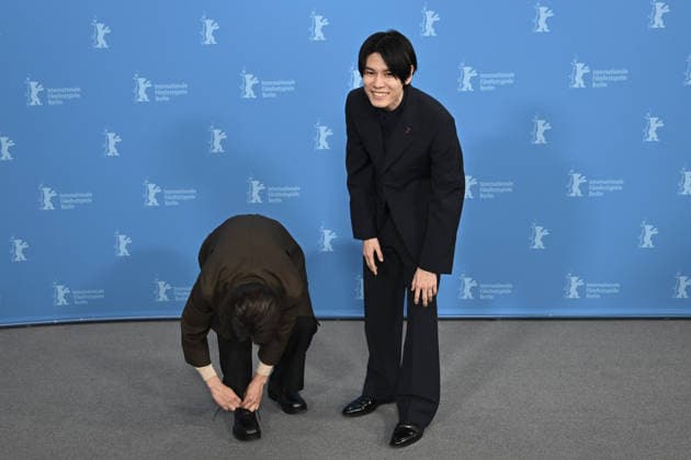 76th Berlin International Film Festival BERLIN, GERMANY - FEBRUARY 18: Actors Miyu Irino (L) and Riku Hagiwara (R) of A New Dawn pose for photographers during the 76th Berlinale in Berlin, Germany, on February 18, 2026. Halil Sagirkaya Anadolu Berlin Germany. Editorial use only. Please get in touch for any other usage.  Copyright: x2026xAnadoluxHalilxSagirkayax