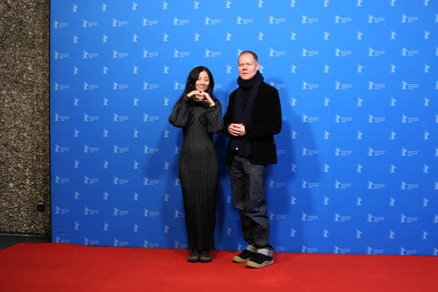 February 18, 2026, Berlin, Germany: Chinese director Chloe Zhao (L), and British composer Max Richter attend the Berlinale Camera award ceremony honoring Max Richter during the 76th Berlin International Film Festival (Berlinale), Europe s first major film festival of the year, at Haus Der Berliner Festspiele in Berlin. Berlin Germany  - ZUMAf146 20260218_zip_f146_003 Copyright: xRouzbehxFouladix