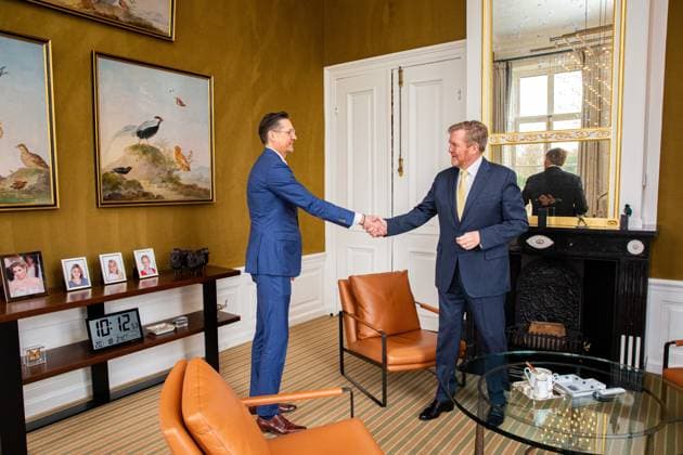 Den Haag, The Netherlands, 2026-02-18 10:12:19 THE HAGUE, 18-12-2026, Huis ten Bosh Palace King receives House of Representatives Party Chairman Joost Eerdmans - JA21 PHOTO: NLBeeld POOL Wesley de Wit Credit: NL Beeld Patrick van Emst  Copyright: xx x