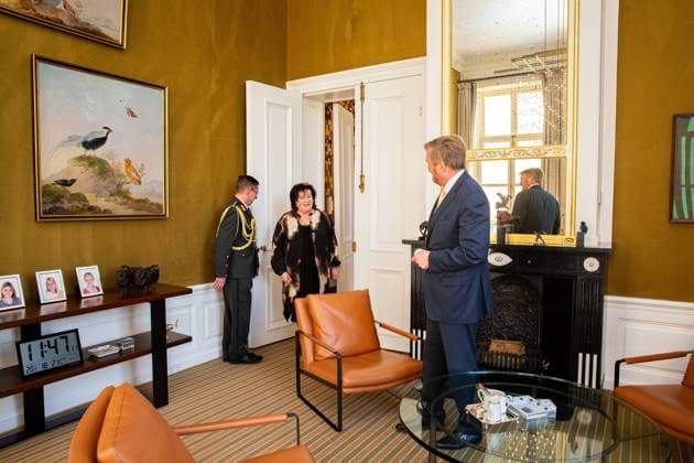 Den Haag, The Netherlands, 2026-02-18 11:46:37 THE HAGUE, 18-12-2026, Huis ten Bosh Palace, King receives House of Representatives Party Chair Caroline van der Plas - BBBPHOTO: NLBeeld POOL Wesley de Wit Credit: NL Beeld Patrick van Emst  Copyright: xx x