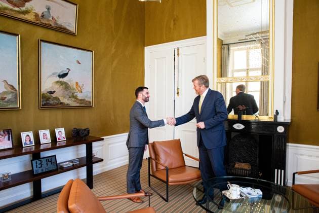 Den Haag, The Netherlands, 2026-02-18 13:13:35 THE HAGUE, 18-12-2026, Huis ten Bosh Palace King receives House of Representatives Party Chairman Stephan van Baarle - THINK PHOTO: NLBeeld POOL Wesley de Wit Credit: NL Beeld Patrick van Emst  Copyright: xx x