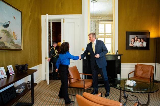 Den Haag, The Netherlands, 2026-02-18 13:58:24 THE HAGUE, 18-12-2026, Huis ten Bosh Palace King receives House of Representatives faction leader Esther Ouwehand - PvD - Party for the Animals PHOTO: NLBeeld POOL Wesley de Wit Credit: NL Beeld Patrick van Emst  Copyright: xx x